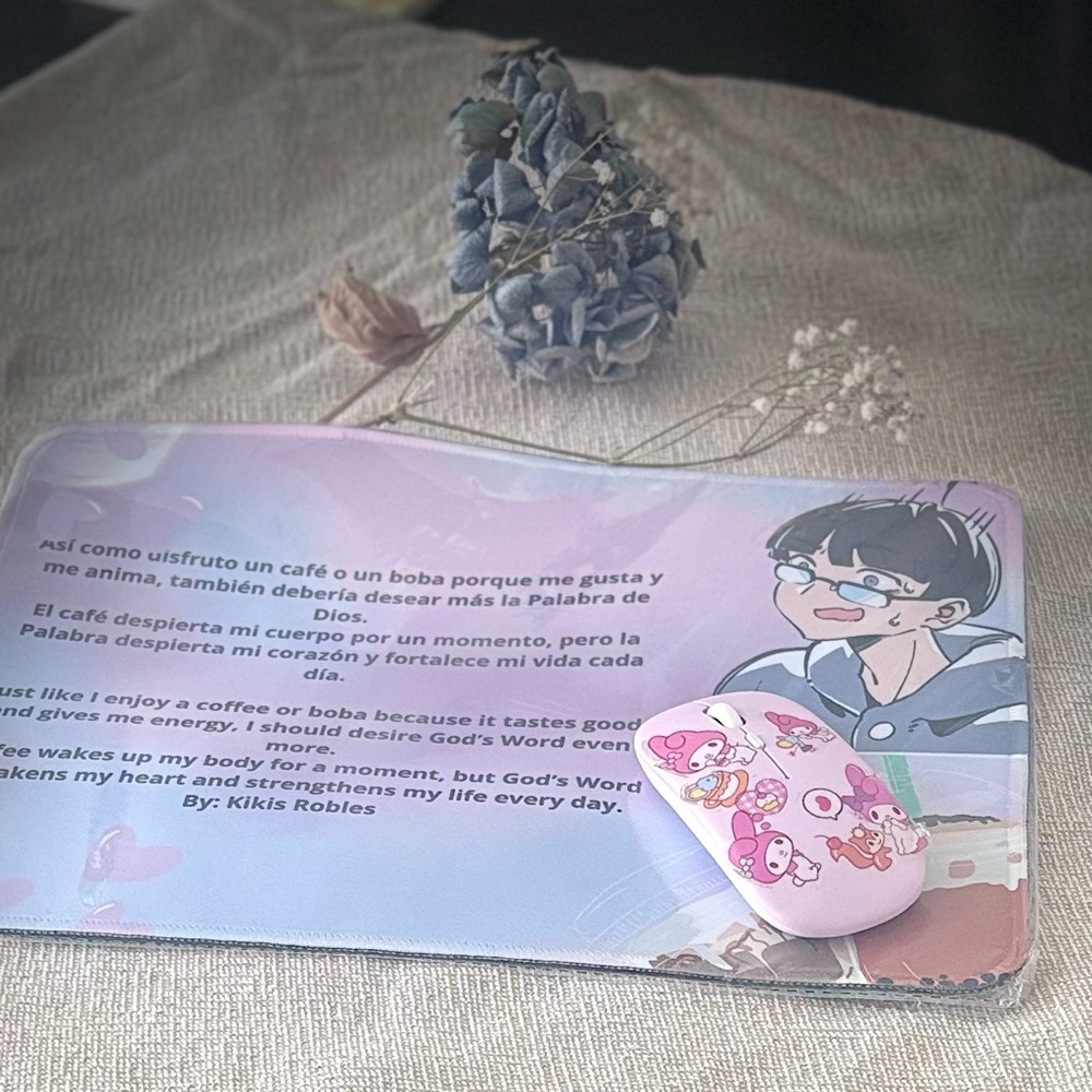 Mousepad cristiano | amo la palabra de Dios  | Diseño femenino
